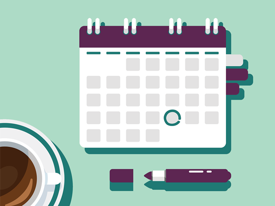 Admission timeline - calendar graphic illustration