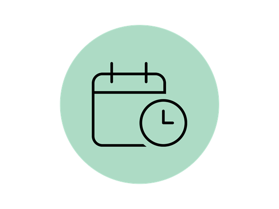 Calendar clock - grafisk ikon - thin