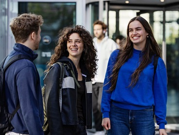 Students at the entrance