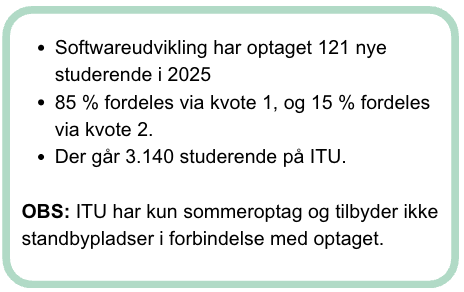Softwareudvikling optagelsestal
